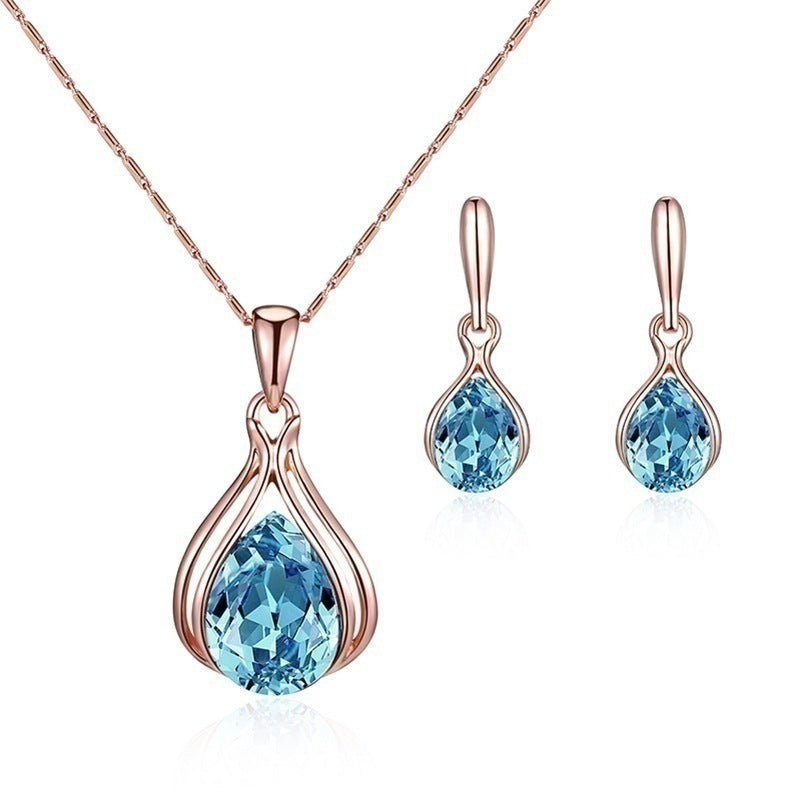 Wholesale Geometric earrings and necklace jewelry set
